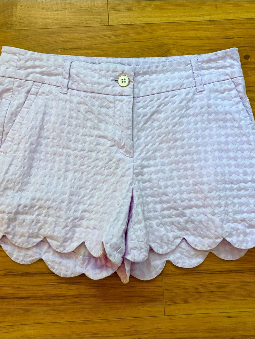 Crown & Ivy Shelby light purple Scallop Hem Shorts Size 6 Preppy beachy coastal